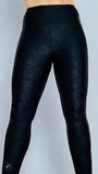 Embossed Black Flower Leggings