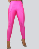 Bombom Leggings Tourmaline Pink Lycra with Front Pockets