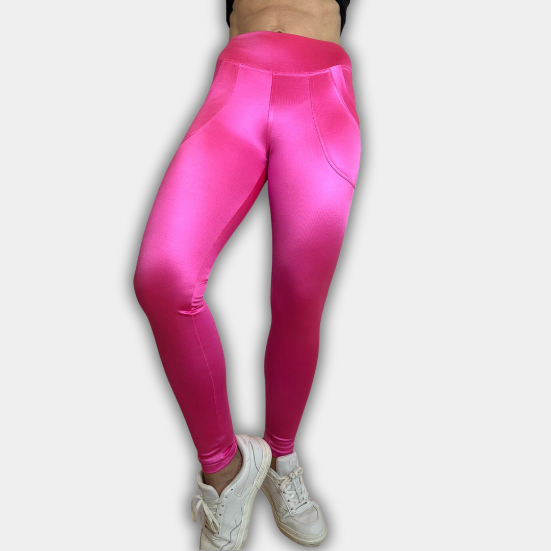 Pink Tourmaline Satin Leggings