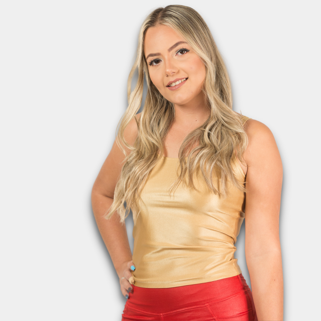 Shiny Lux Tank Top Gold