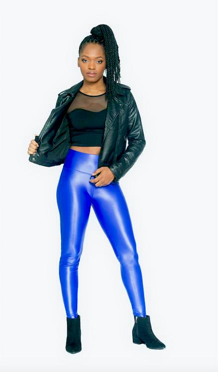 Blue Leather Leggings & Ankle Platform Heel Outfit - leathered_lex - YouTube